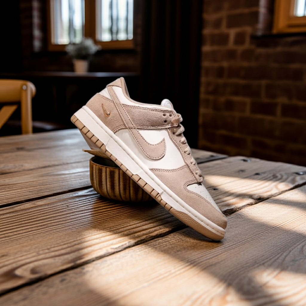 Nike Women's Dunk Low SE Suede 'Malt' – Sail/Metallic Gold