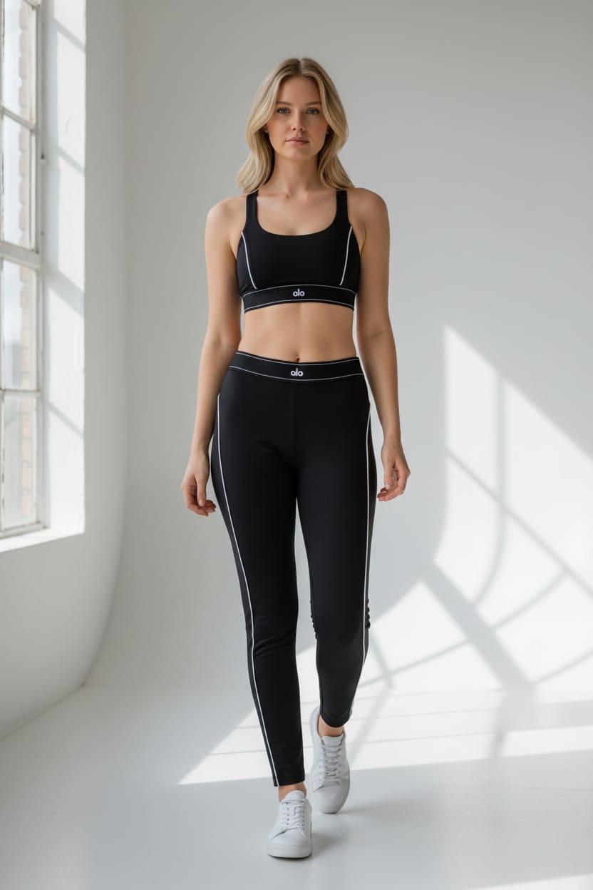 Alo Yoga Airlift Line Up Set – Black / White