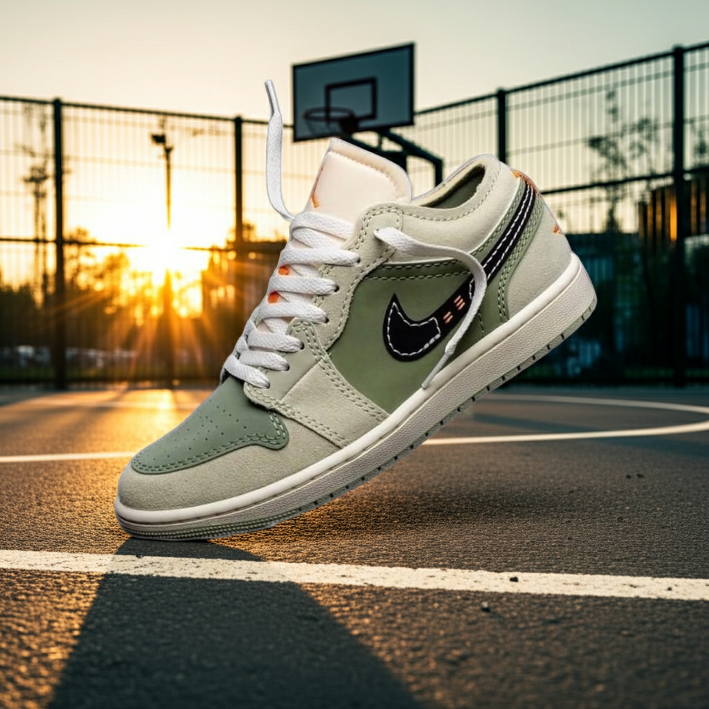 Air Jordan 1 Low SE Craft 'Sky J Light Olive' – Deconstructed Suede/Canvas