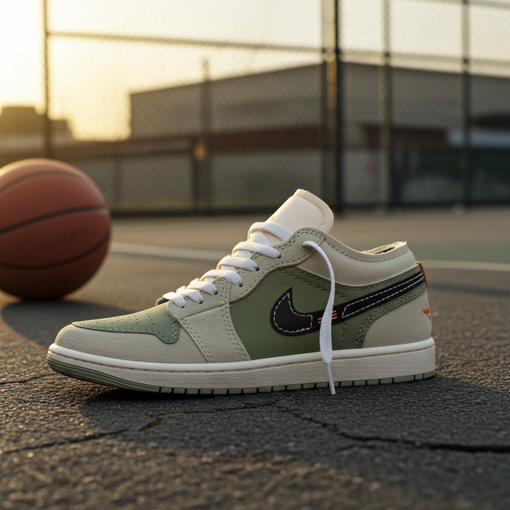 Air Jordan 1 Low SE Craft 'Sky J Light Olive' – Deconstructed Suede/Canvas