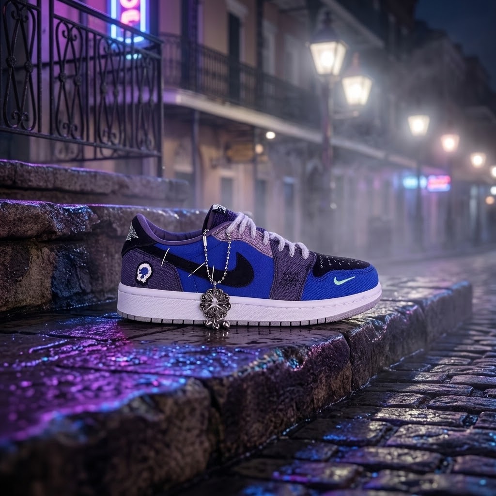 Zion Williamson x Air Jordan 1 Retro Low OG 'Voodoo Alternate' – Regency Purple/Blue