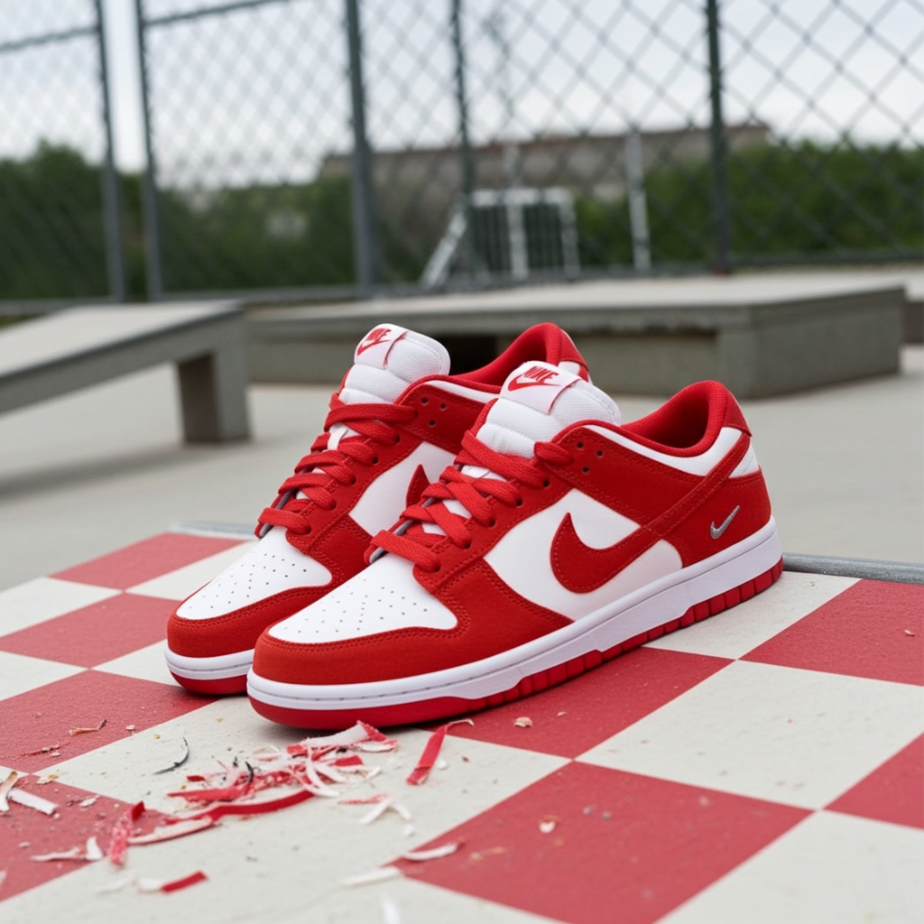 Nike Women's Dunk Low SE Suede 'Light Crimson' – Sail/Metallic Silver