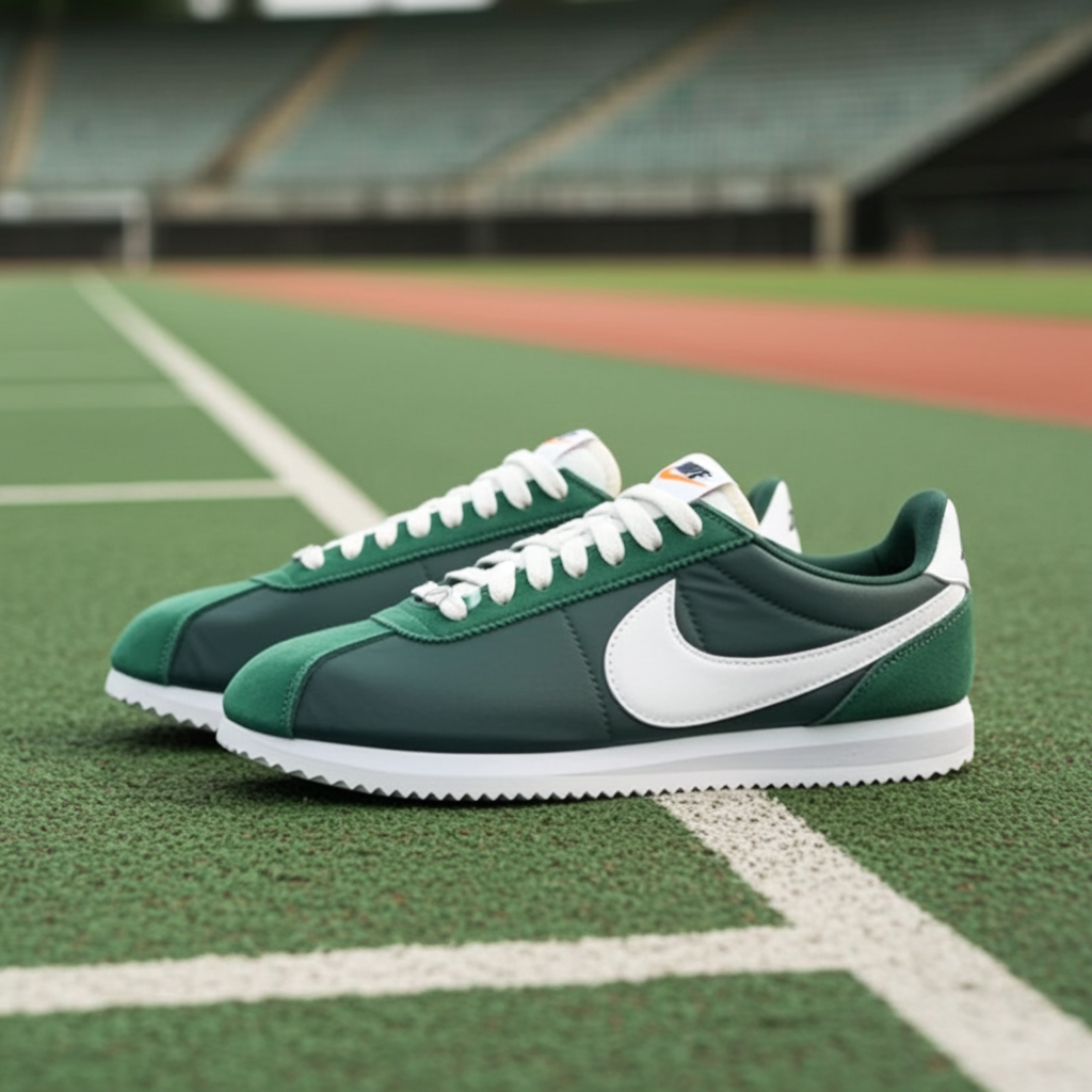 Nike Women's Cortez Textile – Fir Green/Sail White