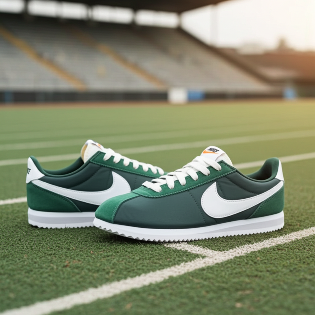 Nike Women's Cortez Textile – Fir Green/Sail White