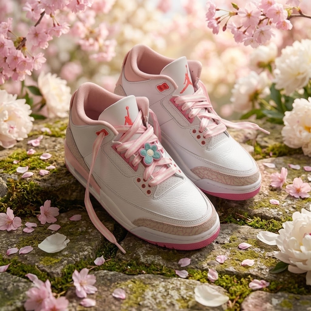 Air Jordan 3 Retro GS 'Spring Flowers' – Pearl Pink/White