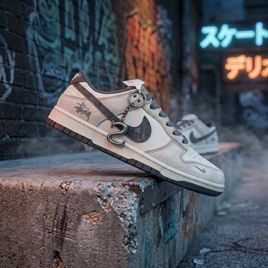 Nike SB Dunk Low x Stüssy Custom Concept – 'Rice White Carbon'