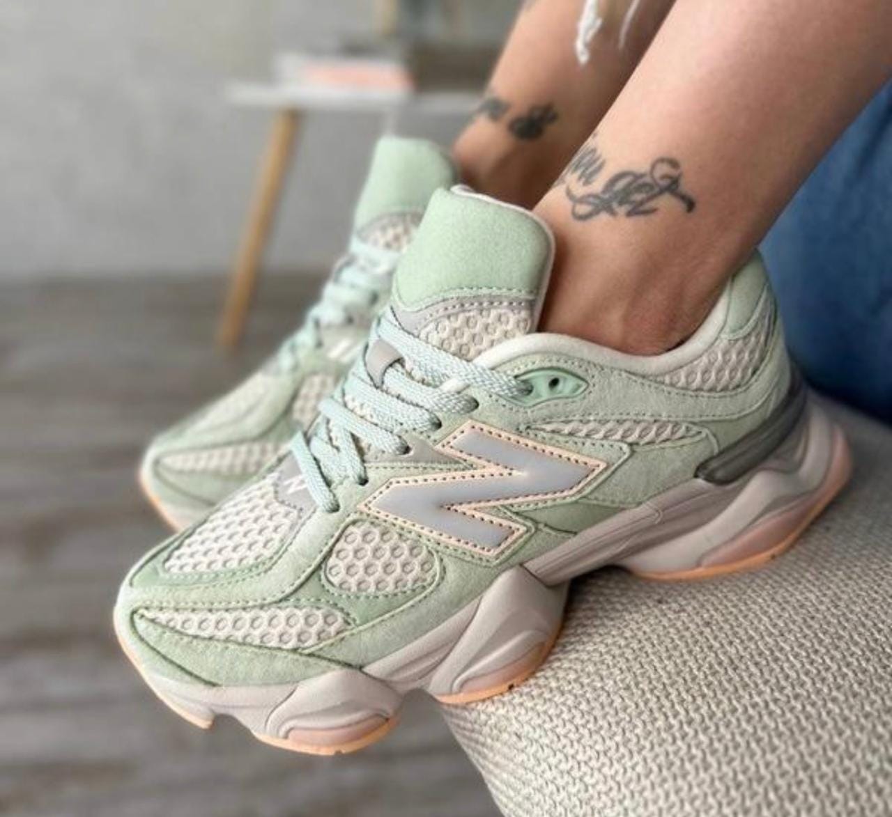 New Balance 9060 – Sea Salt / Mint Green / Peach Gum
