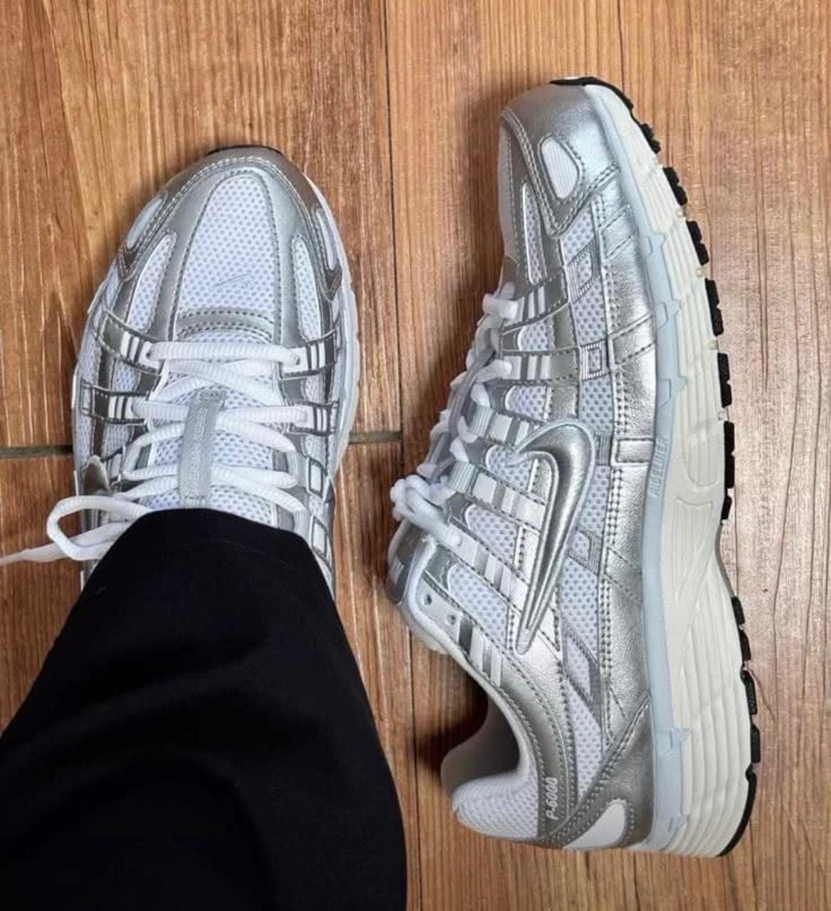Nike P-6000 – White / Metallic Silver