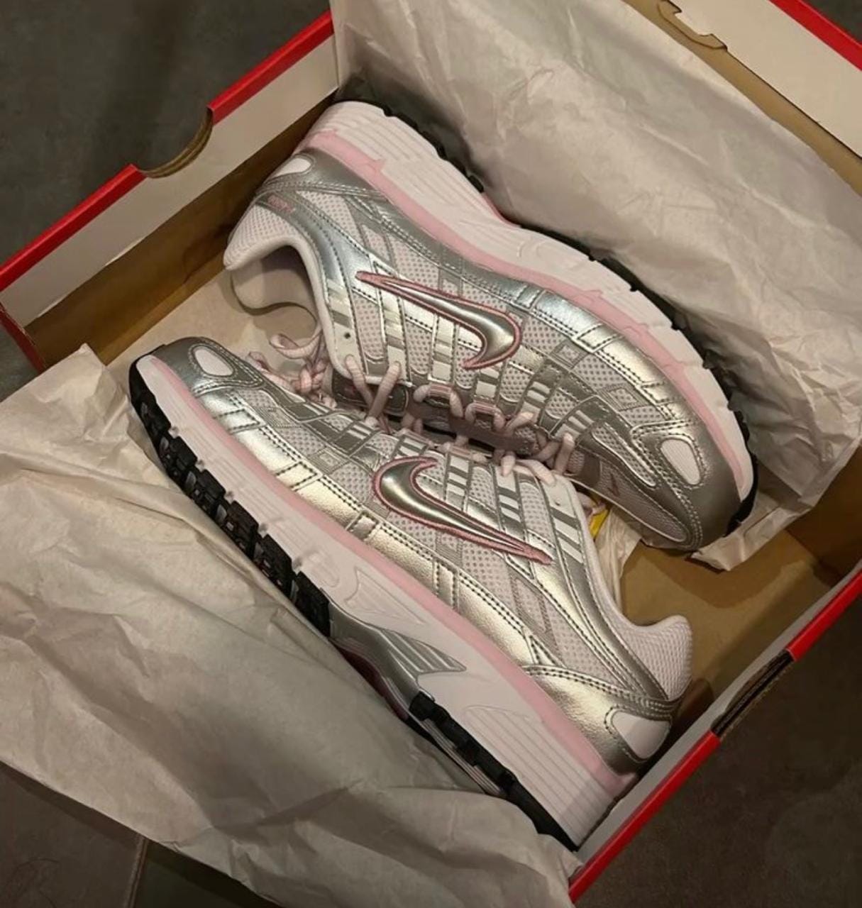 Nike P-6000 – Metallic Silver / White / Pink Foam