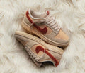 Nike Dunk Low — Cream / Red Chenille Swoosh