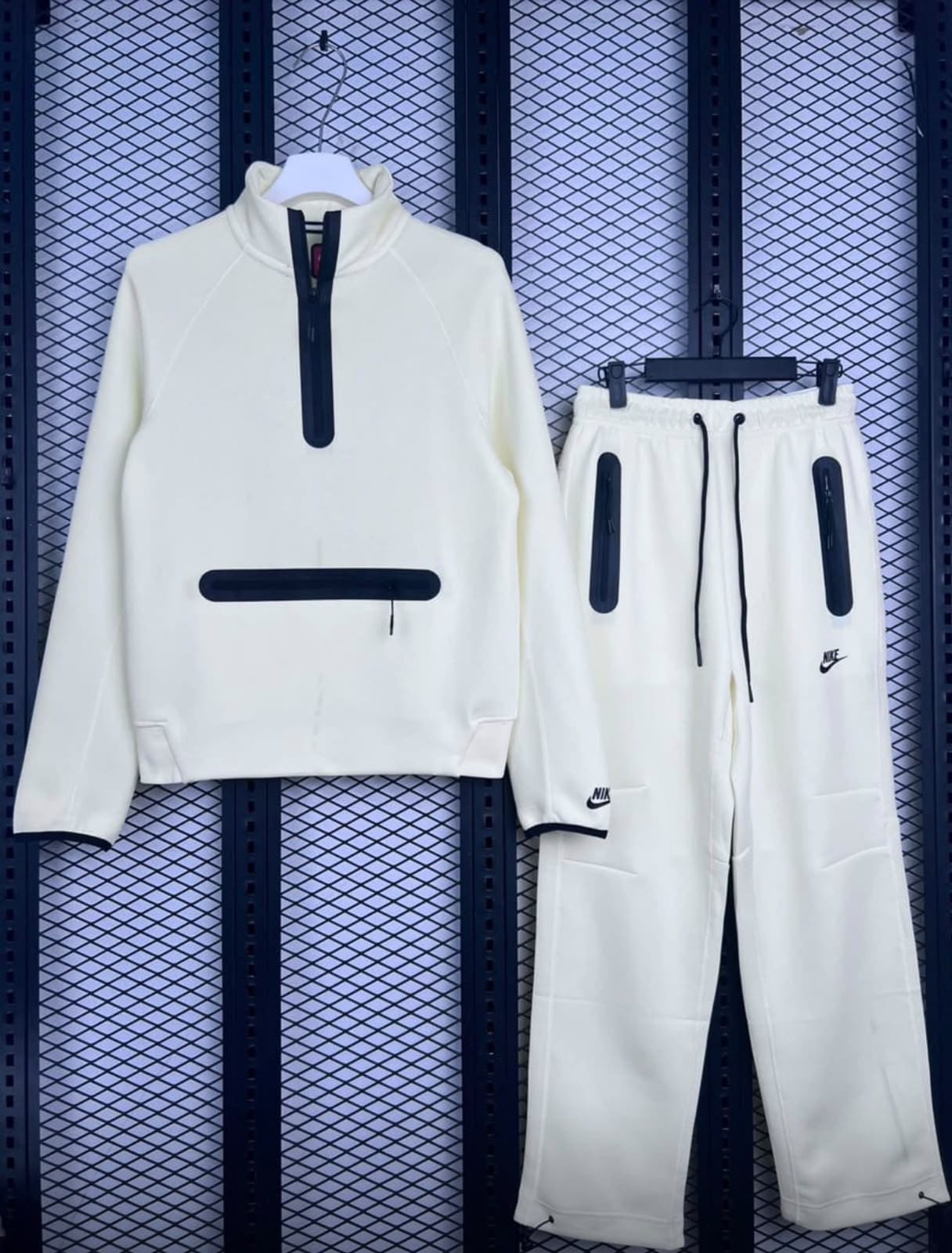 Nike Sportswear Tech Fleece Utility Half-Zip Tracksuit – Sail/Cream