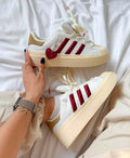 Adidas Superstar Bold – White / Red / Cream Platform