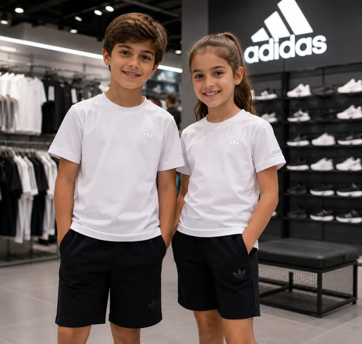 Adidas Originals Kids 'Adicolor' 2-Piece Shorts Set – White/Black