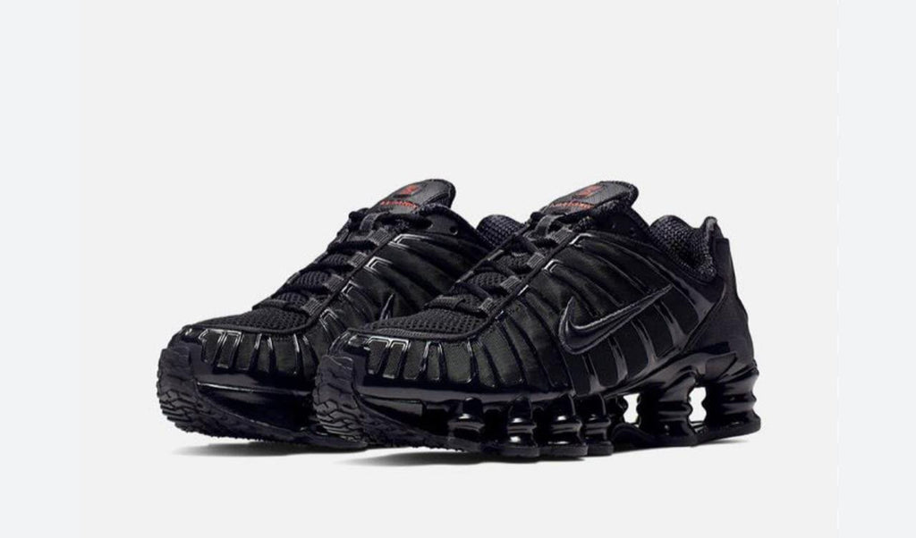 Nike Shox TL 'Triple Black' – Black/Metallic Hematite-Max Orange