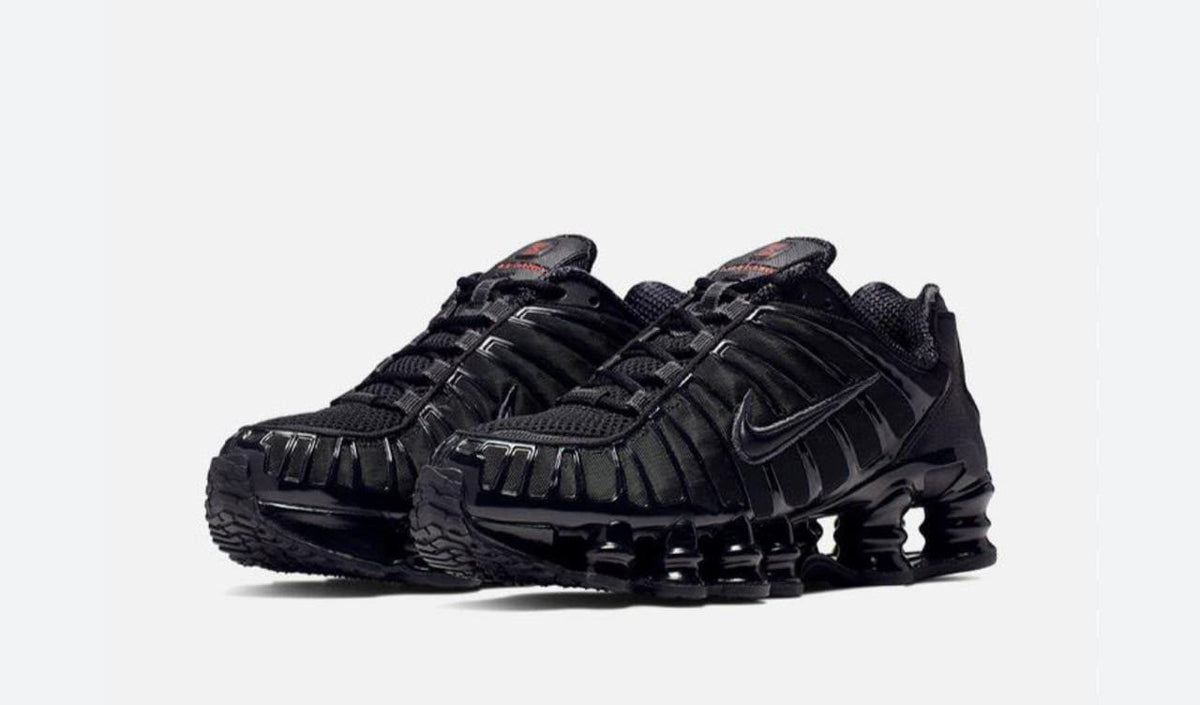 Nike Shox TL 'Triple Black' – Black/Metallic Hematite-Max Orange