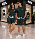 Karl Lagerfeld 'Ikonik' 2-Piece Luxury Active Shorts Set – Dark Green
