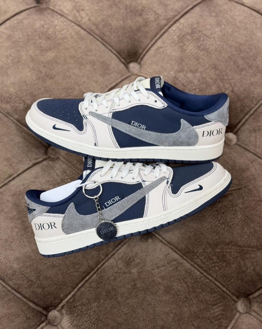 Dior x Air Jordan 1 Low x Travis Scott Custom Concept – 'Navy Blue / Oblique Suede'