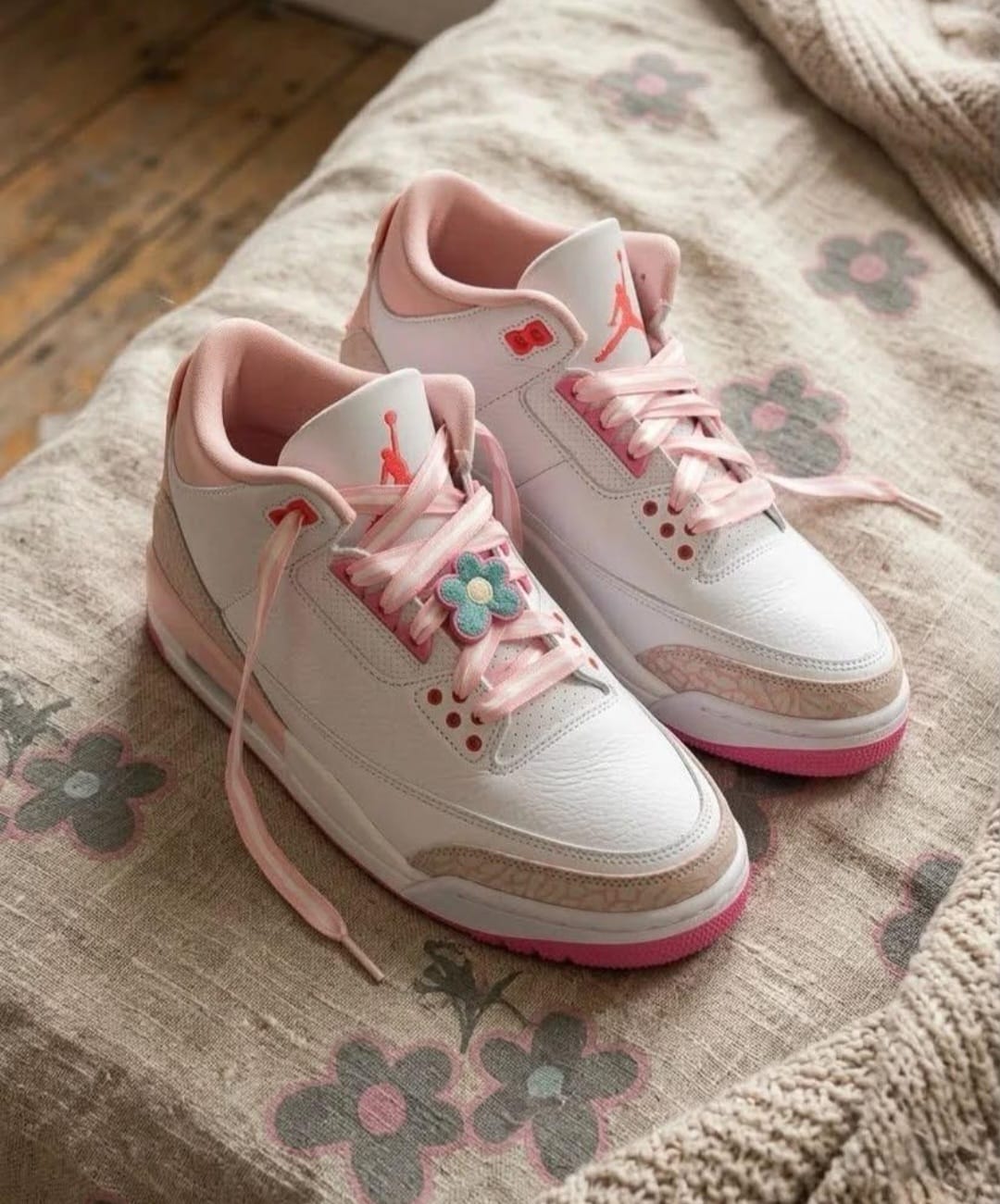 Air Jordan 3 Retro GS 'Spring Flowers' – Pearl Pink/White