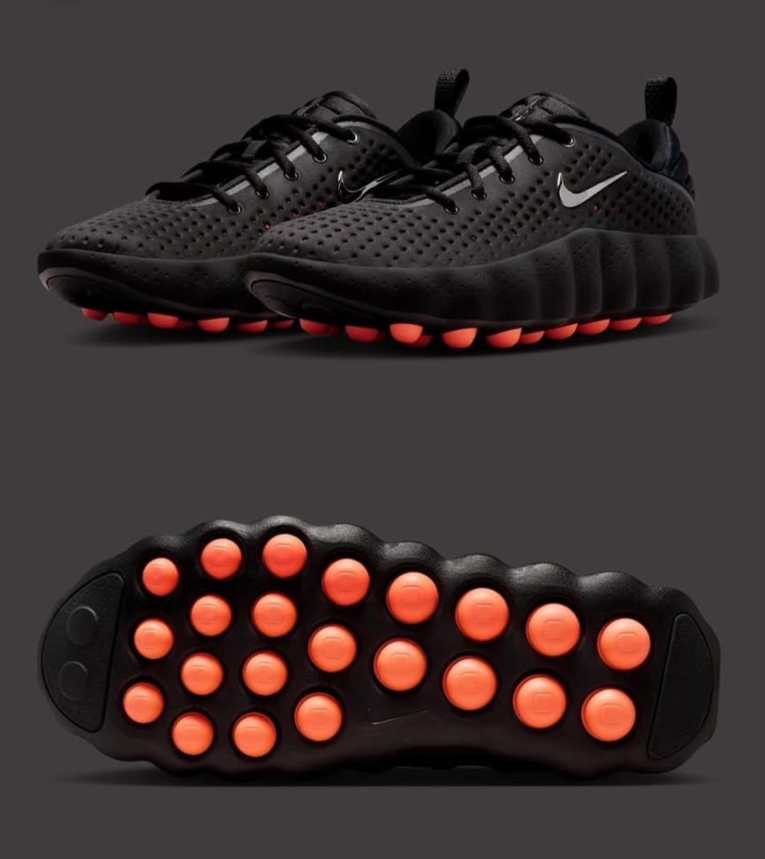 Nike Mind 002 'Black Hyper Crimson' – Black/Chrome/Orange