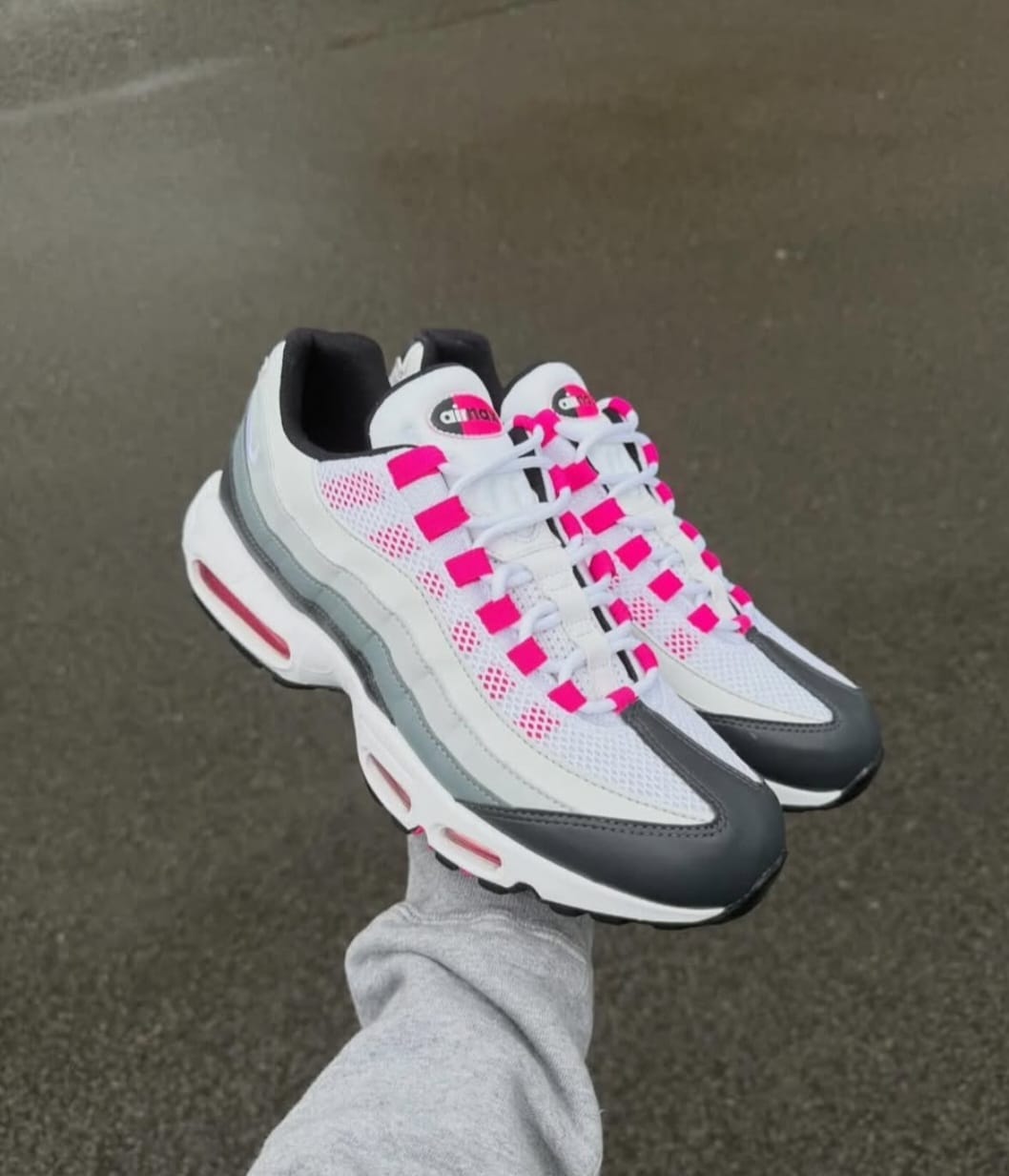 Nike Women's Air Max 95 Next Nature 'Cool Grey Pink' – Grey/White/Hot Pink