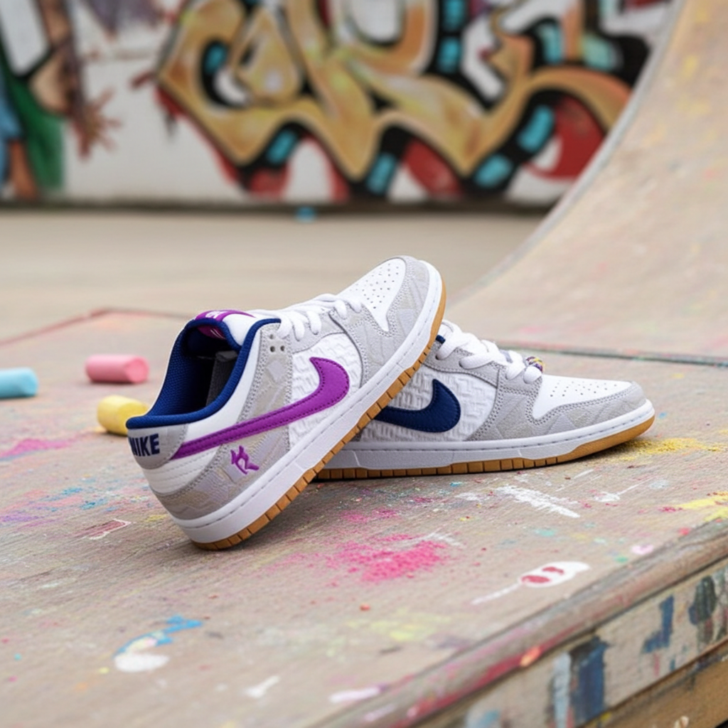 Nike SB Dunk Low Pro x Rayssa Leal – Pure Platinum/Vivid Purple