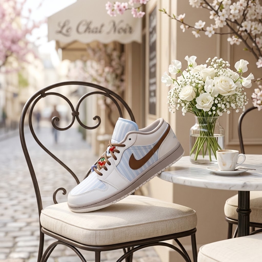 Air Jordan 1 Low Women's SE 'Pinstripe Pack' – Hydrogen Blue/Cream