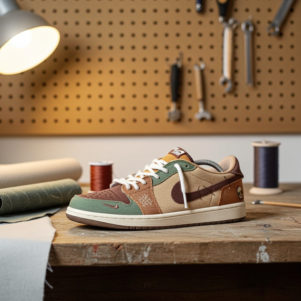 Air Jordan 1 Retro Low OG x Zion 'Voodoo' – Flax/Oil Green/Fauna Brown